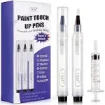 Paint Touch Up Pens Pressable Fillable Touch Up Paint Pens For Walls Furniture Cabinet Window Door Crafts Refillable Paint Pen Touch Ups Kit. Easy, Ready to Use, 3-Pack