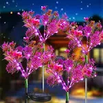 Solar Lights Outdoor Garden Decorative 4 Pack Solar Powered Phalaenopsis Flower 