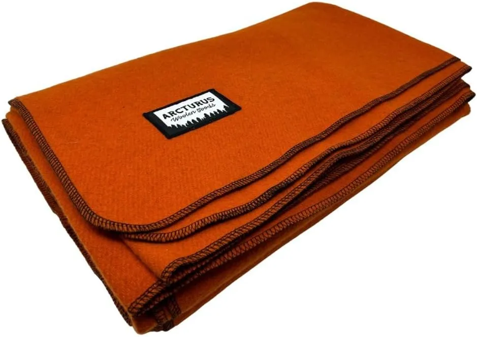 Arcturus Military Wool Blanket - Ember Orange | 4.5 lbs (64" x 88")