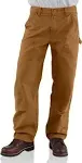 Carhartt Men's Washed Duck Double Front Work Dungaree - Brown